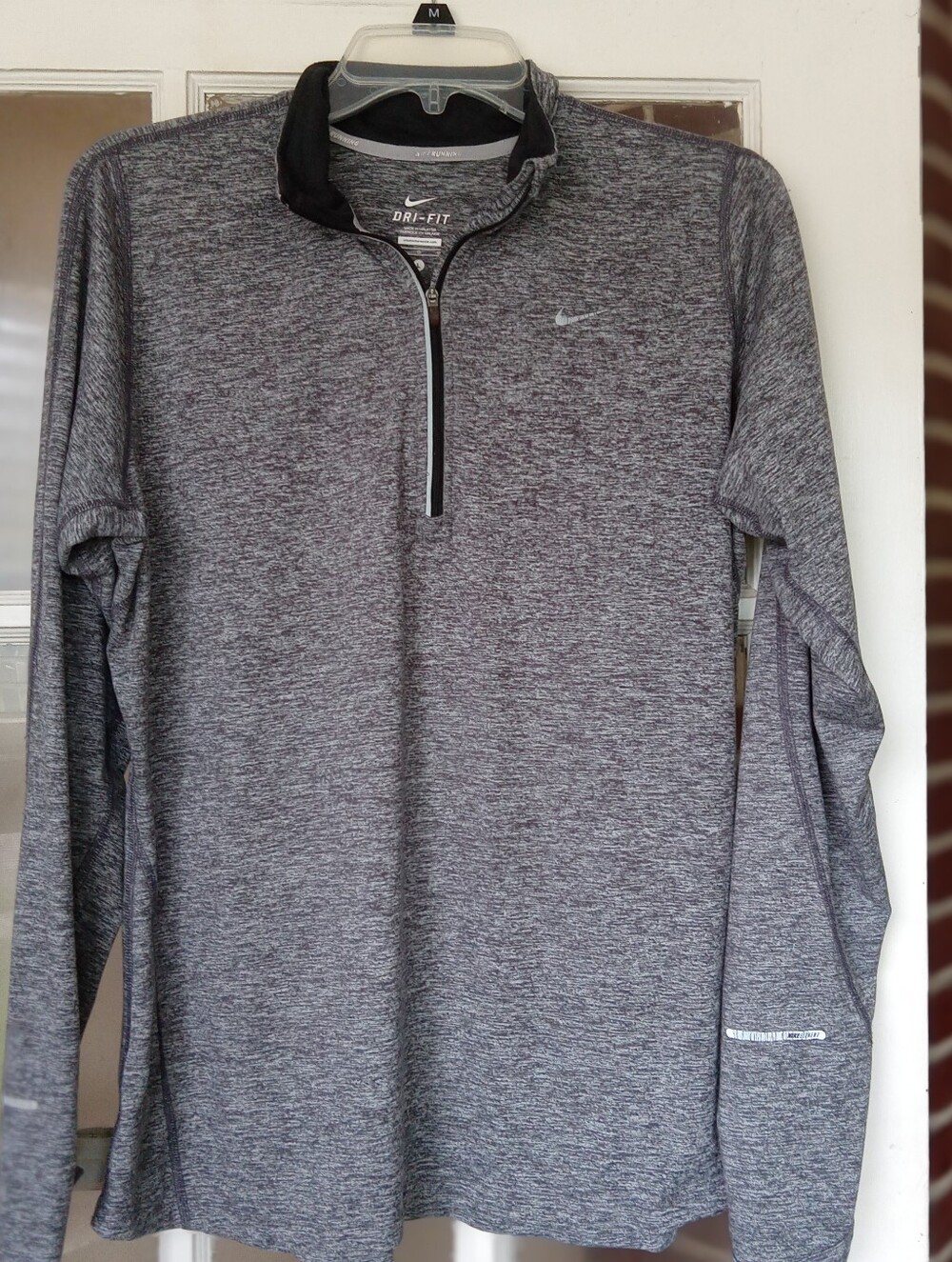 Nike Dri-FIT Element Grey Heather Half Zip Running Pullover Top L